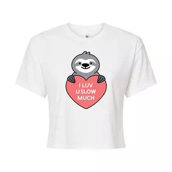 Укороченная футболка с изображением ленивца для юниоров "I Luv U Slow Much" Licensed Character