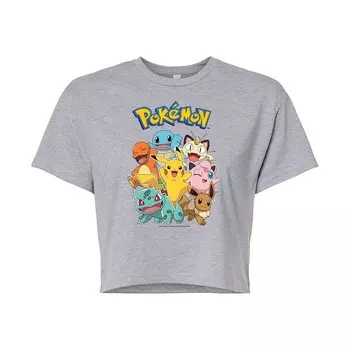 Укороченная футболка с изображением персонажей Pokmon Group для юниоров Licensed Character, серый