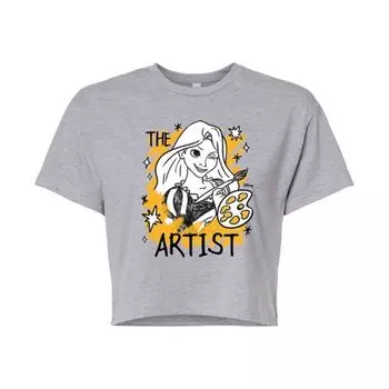 Укороченная футболка с изображением принцессы Рапунцель для младших классов Disney, серый