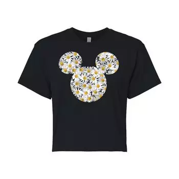 Укороченная футболка с изображением ромашек Disney's Mickey Mouse Junior's Mickey Head Licensed Character