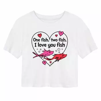 Укороченная футболка с изображением рыбки для юниоров Dr. Seuss Valentine's Day Two Licensed Character