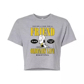 Укороченная футболка с изображением юниоров, у которых есть друг-собака Licensed Character, серый