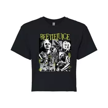 Укороченная футболка с коллажем для юниоров Beetlejuice Licensed Character, черный