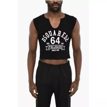 Укороченная футболка с контрастным принтом логотипа Dsquared2, Black and White