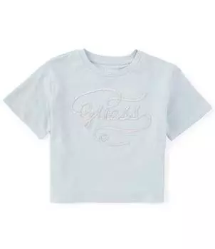 Укороченная футболка с короткими рукавами Guess для больших девочек 7–16 лет, синий