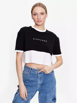 Укороченная футболка с кроем John Richmond, черный