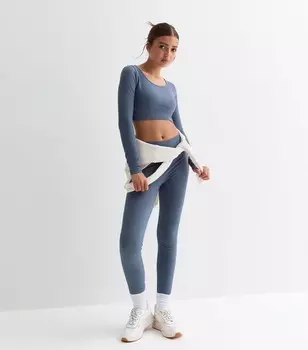 Укороченная футболка с круглым вырезом для девочек New Look, фиолетовый