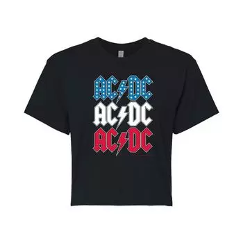 Укороченная футболка с логотипом AC/DC для юниоров красного, белого и синего цветов Licensed Character