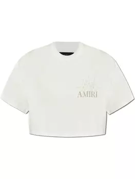 Укороченная футболка с логотипом AMIRI, белый