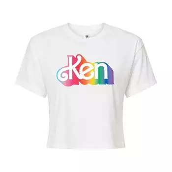 Укороченная футболка с логотипом Barbie Rainbow Ken для юниоров Barbie, белый