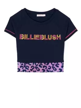 Укороченная футболка с логотипом Billieblush, синий