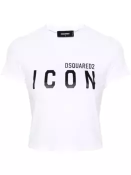 Укороченная футболка с логотипом DSQUARED2, белый