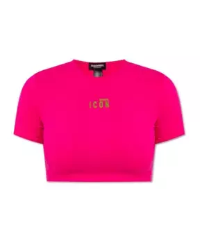 Укороченная футболка с логотипом Dsquared2, розовый