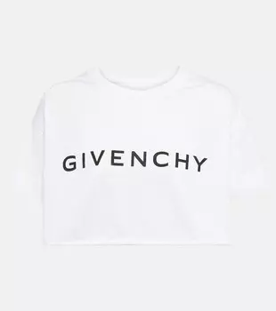 Укороченная футболка с логотипом GIVENCHY, белый