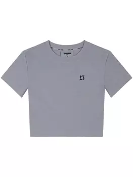 Укороченная футболка с логотипом из коллаборации с Chuang Asia TEAM WANG design, серый