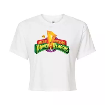 Укороченная футболка с логотипом Juniors' Power Rangers с рисунком Licensed Character, белый