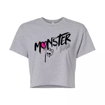 Укороченная футболка с логотипом Monster High для юниоров Licensed Character, серый