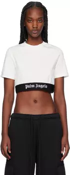 Укороченная футболка с логотипом Off-White Palm Angels