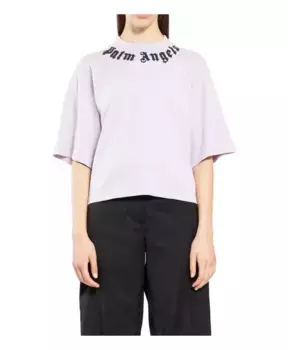 Укороченная футболка с логотипом Palm Angels, фиолетовый