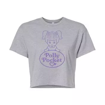 Укороченная футболка с логотипом Polly Pocket Doll для юниоров Licensed Character, серый