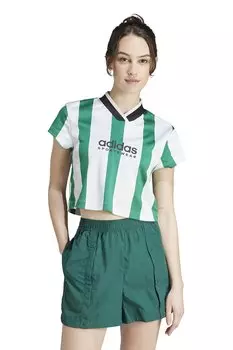 Укороченная футболка с логотипом Tiro Adidas Sportswear, зеленый