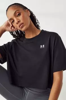 Укороченная футболка с логотипом Under Armour, черный