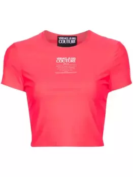 Укороченная футболка с логотипом Versace Jeans Couture, розовый