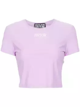 Укороченная футболка с логотипом Versace Jeans Couture, фиолетовый
