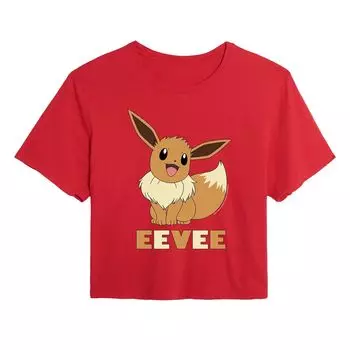 Укороченная футболка с милым рисунком Pokmon "Eevee" для юниоров Licensed Character, красный