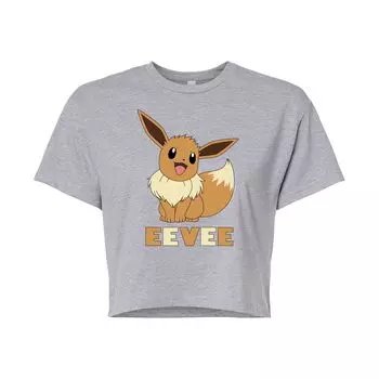 Укороченная футболка с милым рисунком Pokmon "Eevee" для юниоров Licensed Character, серый