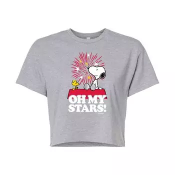 Укороченная футболка с надписью «Oh My Stars» Junior's Peanuts Snoopy Licensed Character