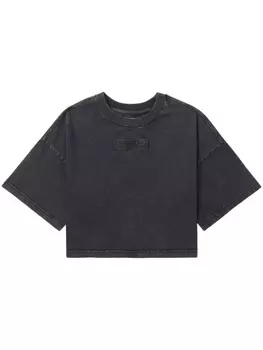 Укороченная футболка с нашивкой-логотипом izzue, черный