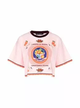 Укороченная футболка с принтом Dolce&Gabbana