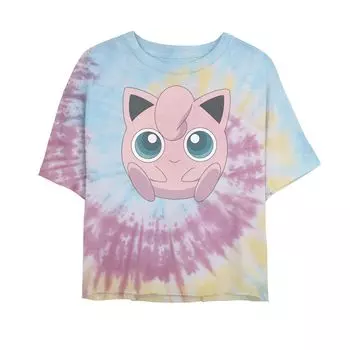 Укороченная футболка с принтом тай-дай для подростков Pokmon Jigglypuff Licensed Character
