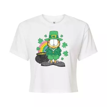 Укороченная футболка с радужным рисунком Garfield Leprechaun для юниоров Licensed Character, белый