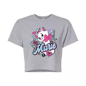 Укороченная футболка с ретро-наклейками от Аристокатов Мари Джуниорс Disney, серый