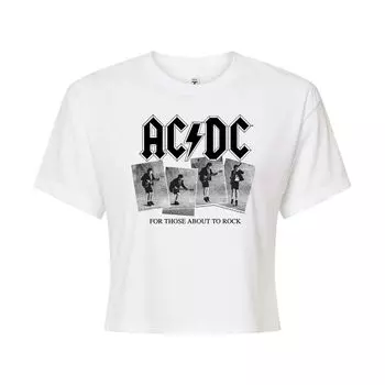 Укороченная футболка с рисунком AC/DC для юниоров "About To Rock" с рок-фотографиями Licensed Character