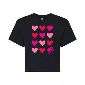 Укороченная футболка с рисунком Barbie Hearts для детей Licensed Character, черный