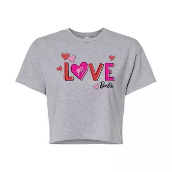 Укороченная футболка с рисунком Barbie Love для детей Juniors Licensed Character, серый