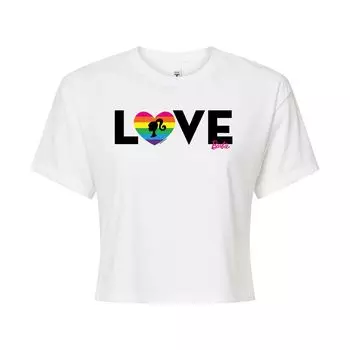 Укороченная футболка с рисунком Barbie Rainbow Pride Heart "Love" для юниоров Licensed Character