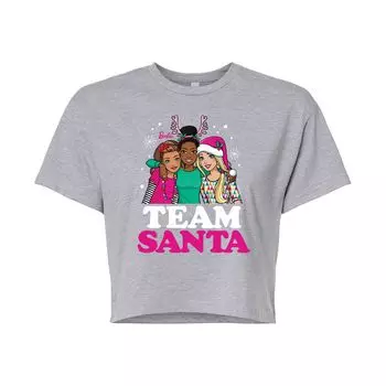 Укороченная футболка с рисунком Barbie Team Santa для юниоров Licensed Character