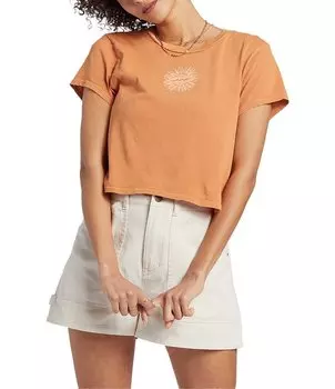 Укороченная футболка с рисунком Billabong Diamond Life, оранжевый