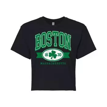 Укороченная футболка с рисунком Boston для юниоров Licensed Character, черный