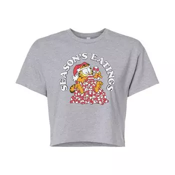 Укороченная футболка с рисунком Candy Canes для юниоров Garfield "Seasons Eatings" Licensed Character