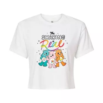 Укороченная футболка с рисунком Care Bears для юниоров открывает волшебство The Sharing Is Real Licensed Character, белый