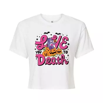 Укороченная футболка с рисунком Care Bears Love You To Death для юниоров Licensed Character, белый