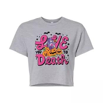 Укороченная футболка с рисунком Care Bears Love You To Death для юниоров Licensed Character, серый