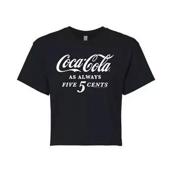 Укороченная футболка с рисунком Coca-Cola Five Cents для юниоров Licensed Character, черный