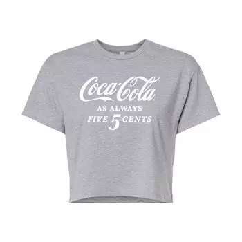 Укороченная футболка с рисунком Coca-Cola Five Cents для юниоров Licensed Character, серый