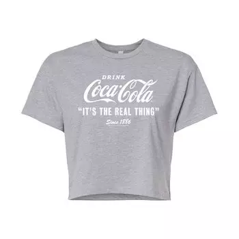 Укороченная футболка с рисунком Coca-Cola Real Thing для юниоров Licensed Character, серый
